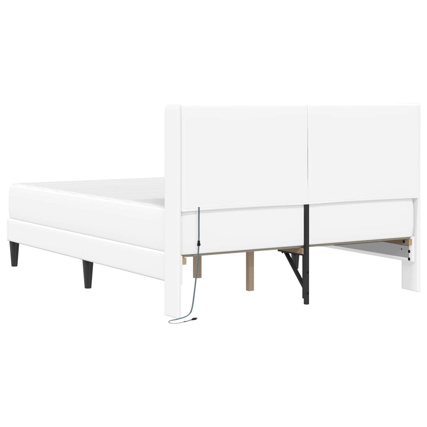Bettgestell mit Matratze Weiß 160 x 200 cm Kunstleder