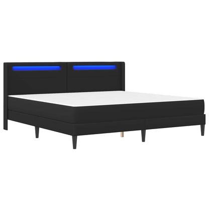 Bettgestell mit Matratze Schwarz 180 x 200 cm Kunstleder