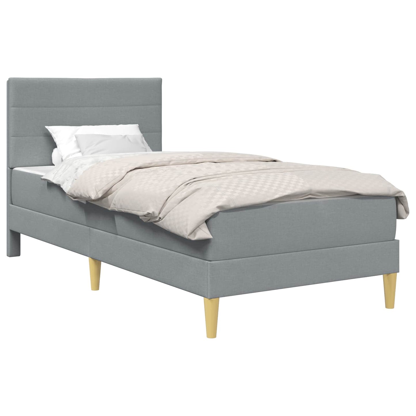 Bettrahmen Hellgrau 90 x 190 cm Polyester