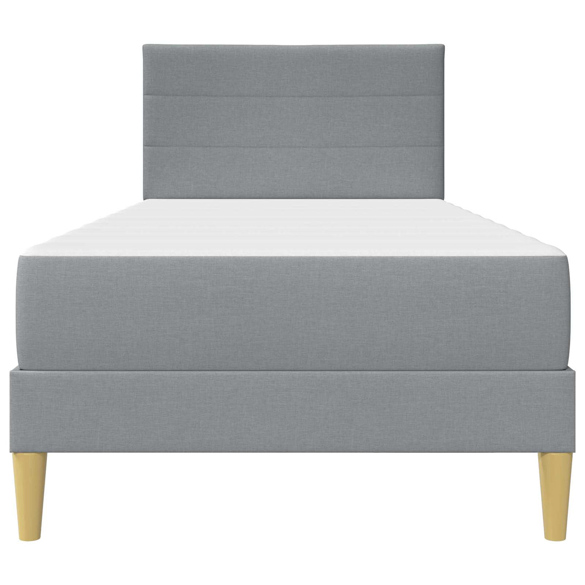 Bettgestell mit Matratze Hellgrau 90 x 190 cm Polyester