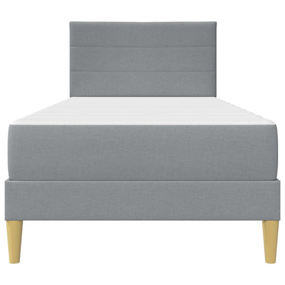 Bettgestell mit Matratze Hellgrau 90 x 190 cm Polyester