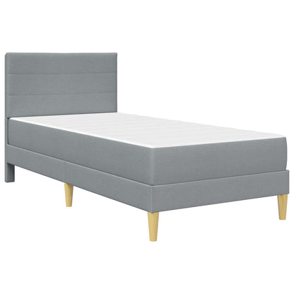 Bettgestell mit Matratze Hellgrau 100 x 200 cm Polyester