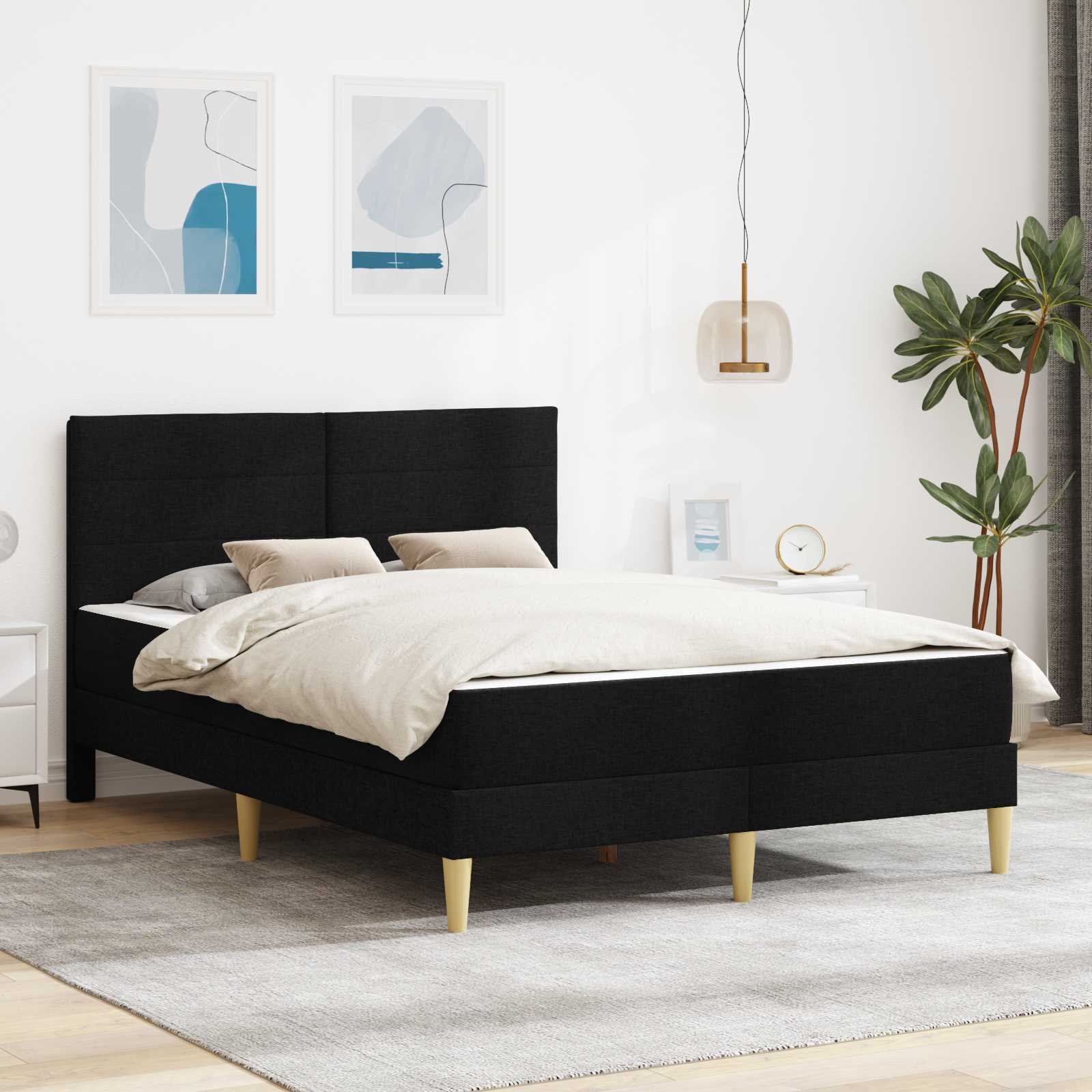Bettrahmen Schwarz 120 x 200 cm Polyester