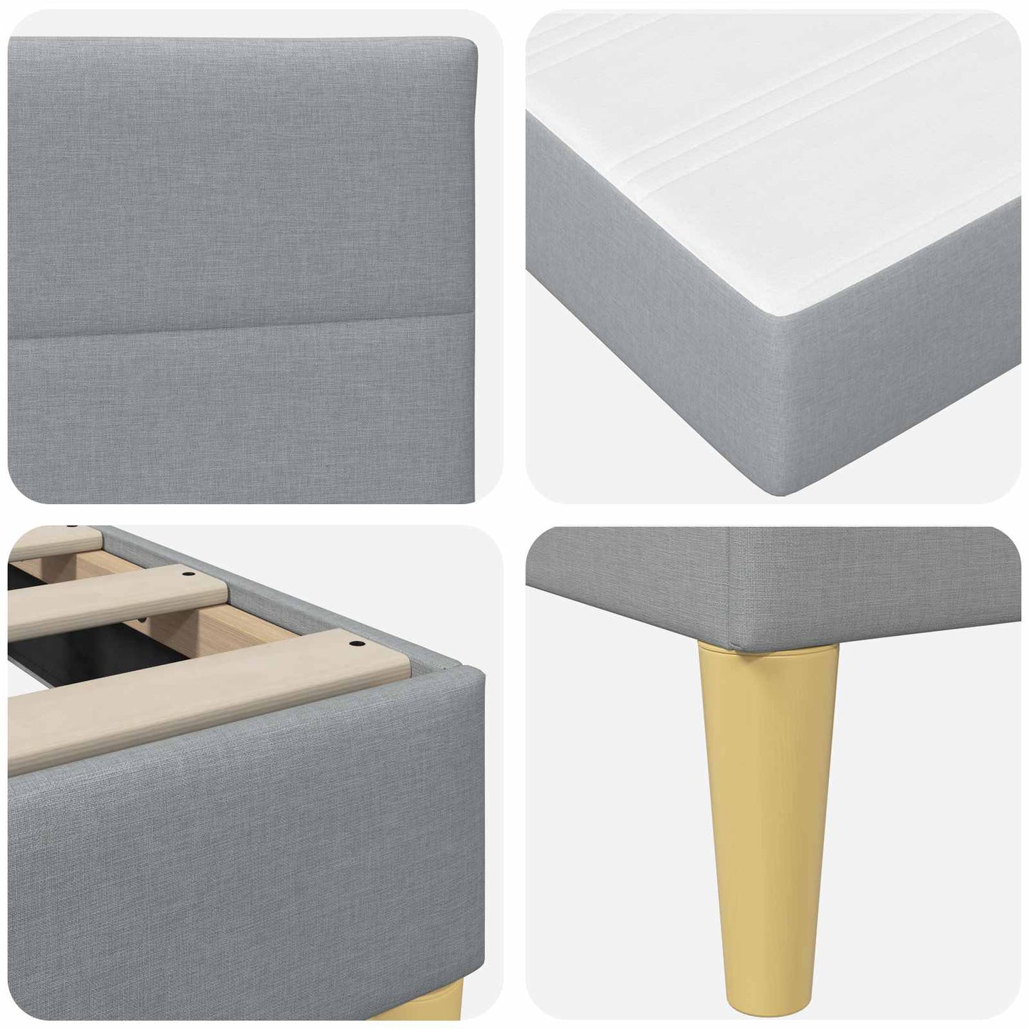 Bettrahmen Hellgrau 140 x 190 cm Polyester