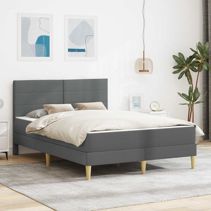 Bettgestell mit Matratze Dunkelgrau 140 x 190 cm Polyester