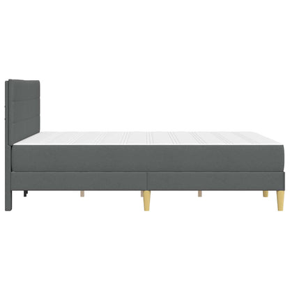 Bettgestell mit Matratze Dunkelgrau 140 x 190 cm Polyester