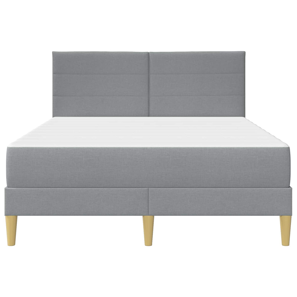 Bettgestell mit Matratze Hellgrau 160 x 200 cm Polyester