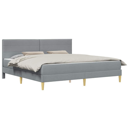 Bettgestell mit Matratze Hellgrau 180 x 200 cm Polyester