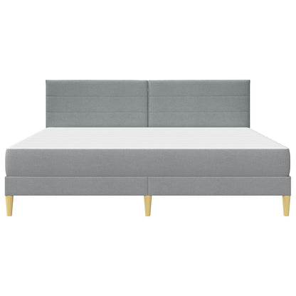 Bettgestell mit Matratze Hellgrau 180 x 200 cm Polyester
