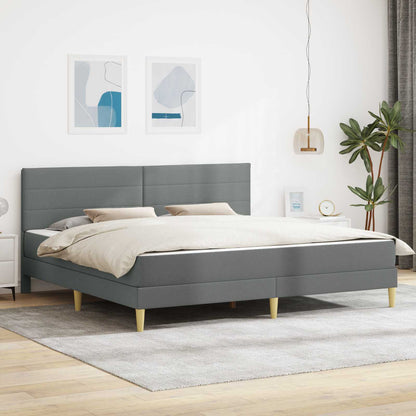 Bettgestell mit Matratze Dunkelgrau 180 x 200 cm Polyester