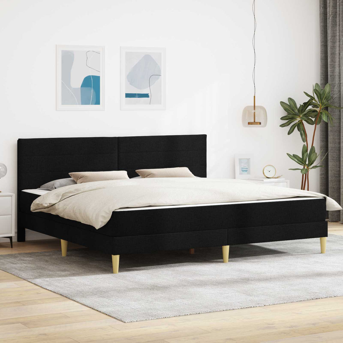 Bettrahmen Schwarz 180 x 200 cm Polyester