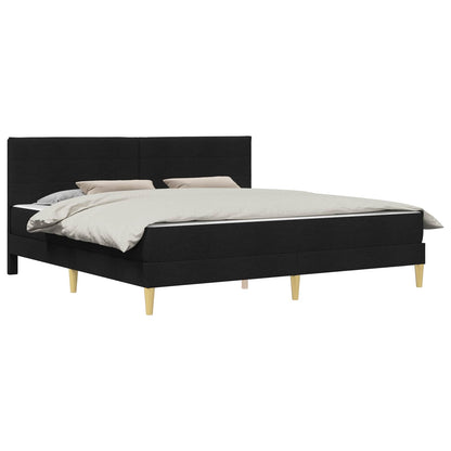 Bettgestell mit Matratze Schwarz 180 x 200 cm Polyester