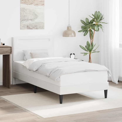 Bettgestell mit Matratze Weiß 100 x 200 cm Kunstleder