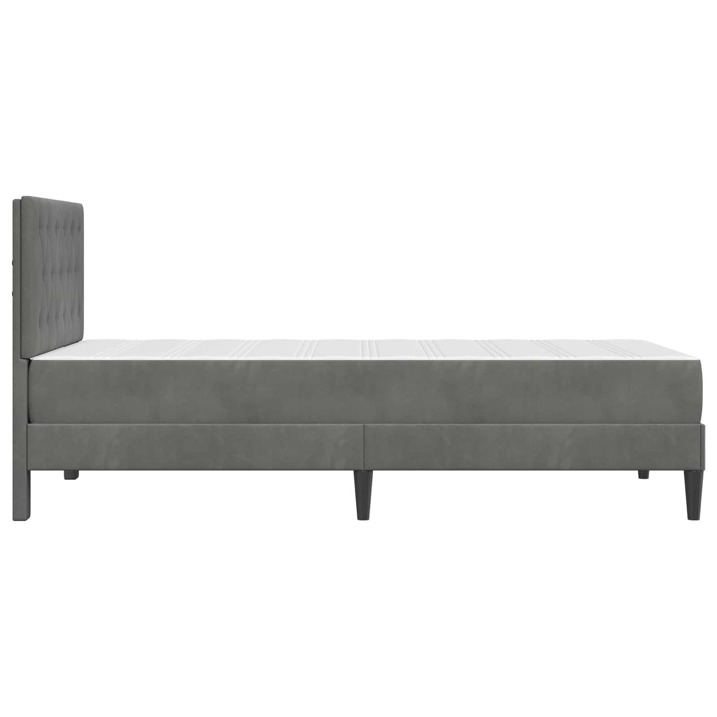 Bettgestell mit Matratze Dunkelgrau 80 x 200 cm Samt