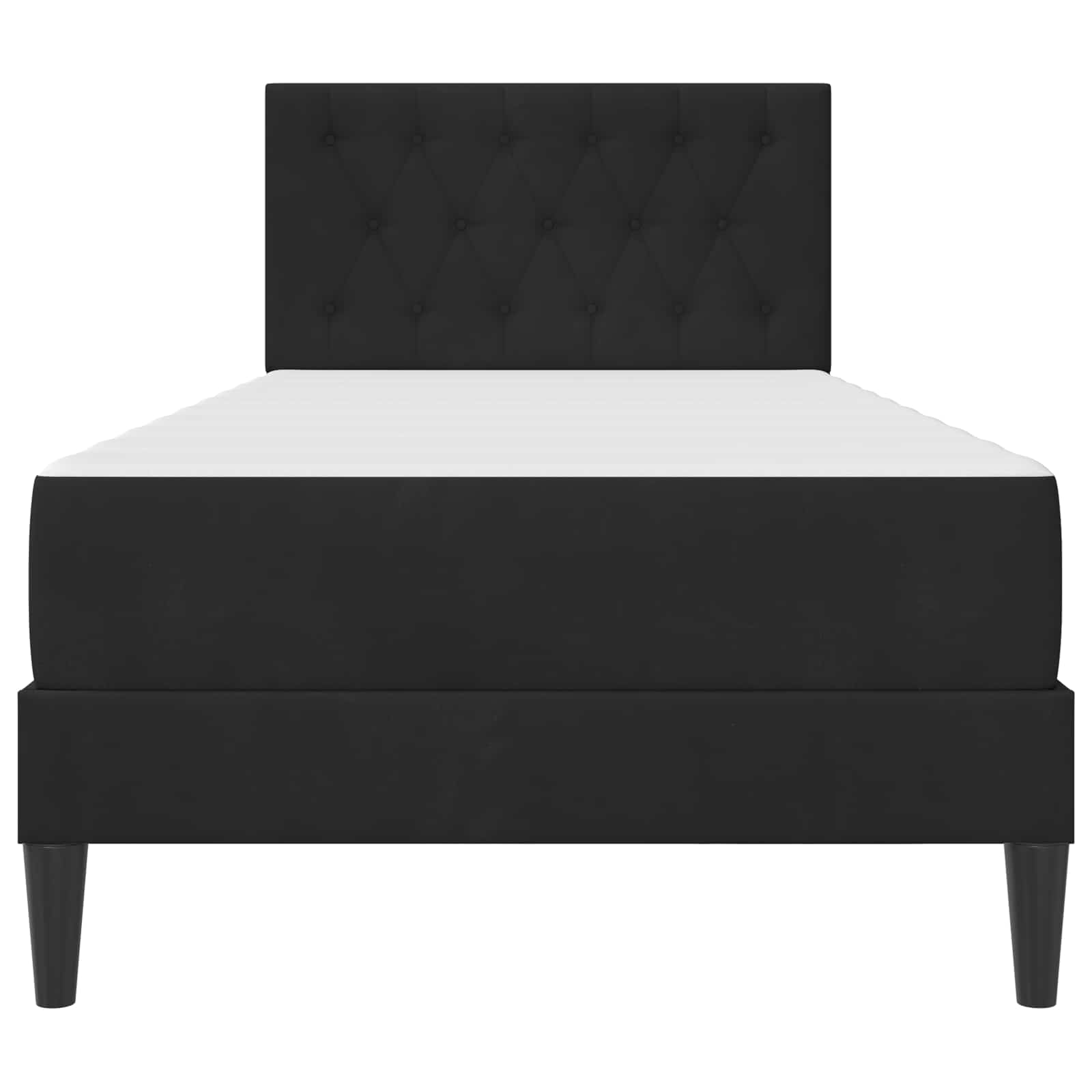 Bettgestell mit Matratze mit Kopfteil Schwarz 80 x 200 cm Samt