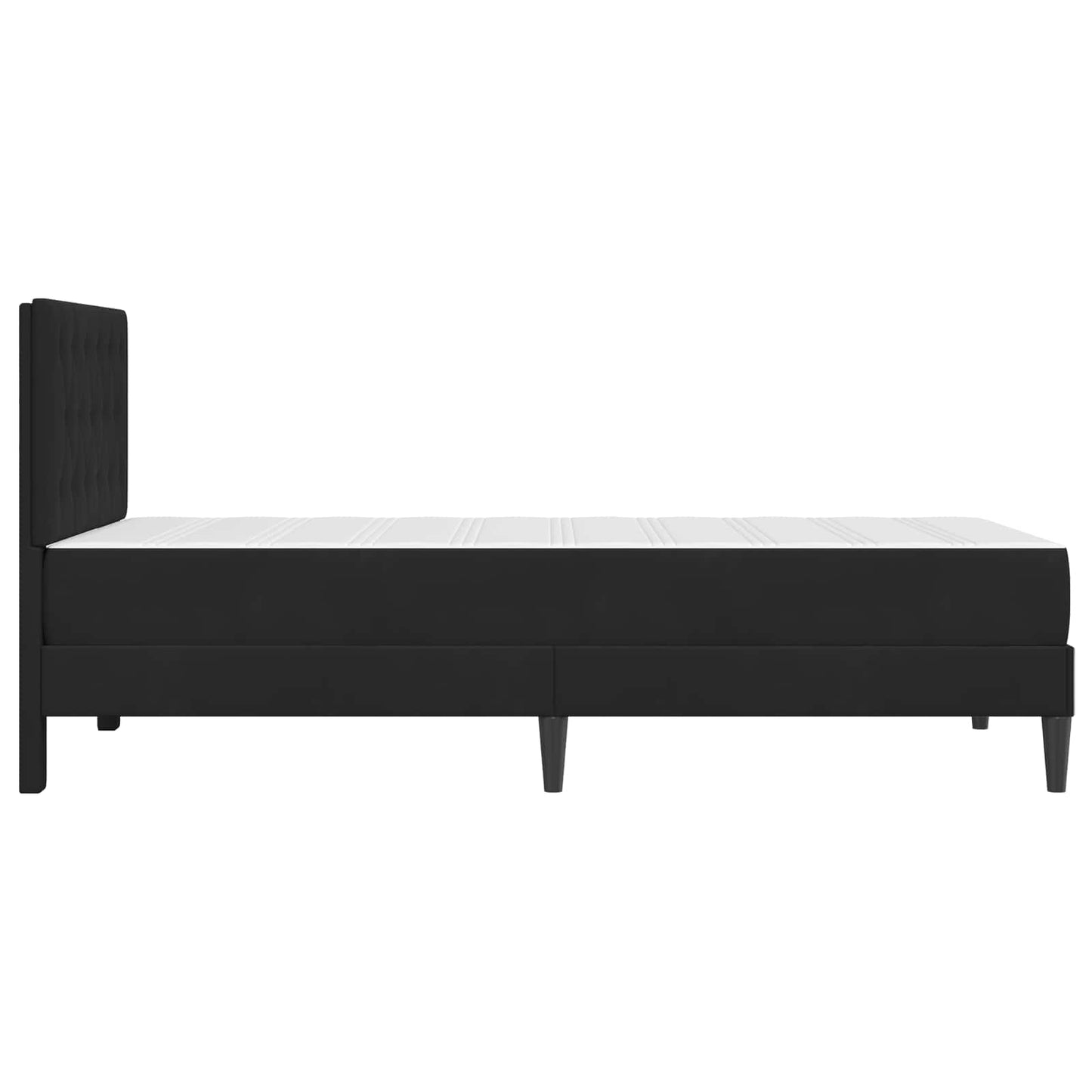 Bettgestell mit Matratze mit Kopfteil Schwarz 80 x 200 cm Samt