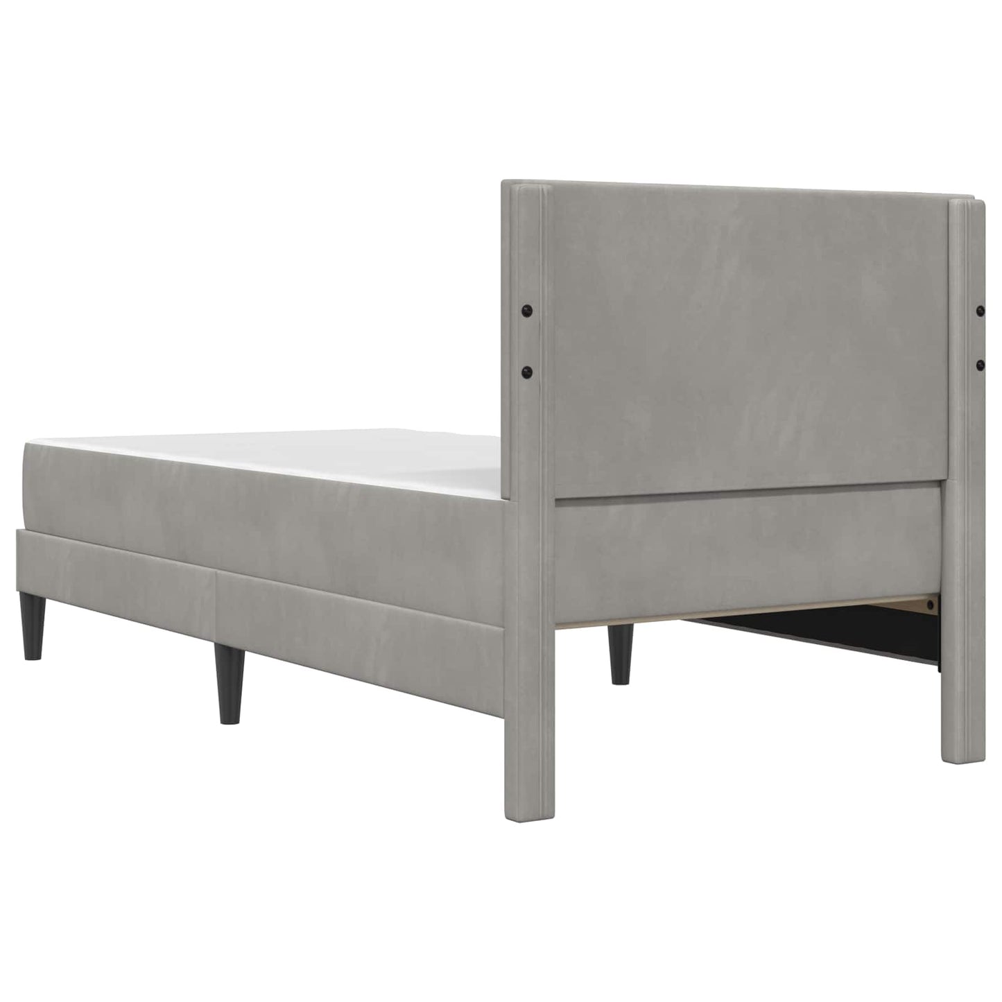 Bettgestell mit Matratze mit Kopfteil Hellgrau 90 x 190 cm Samt