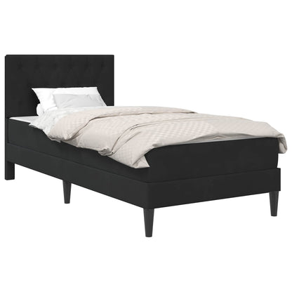 Bettgestell mit Matratze Schwarz 90 x 190 cm Samt