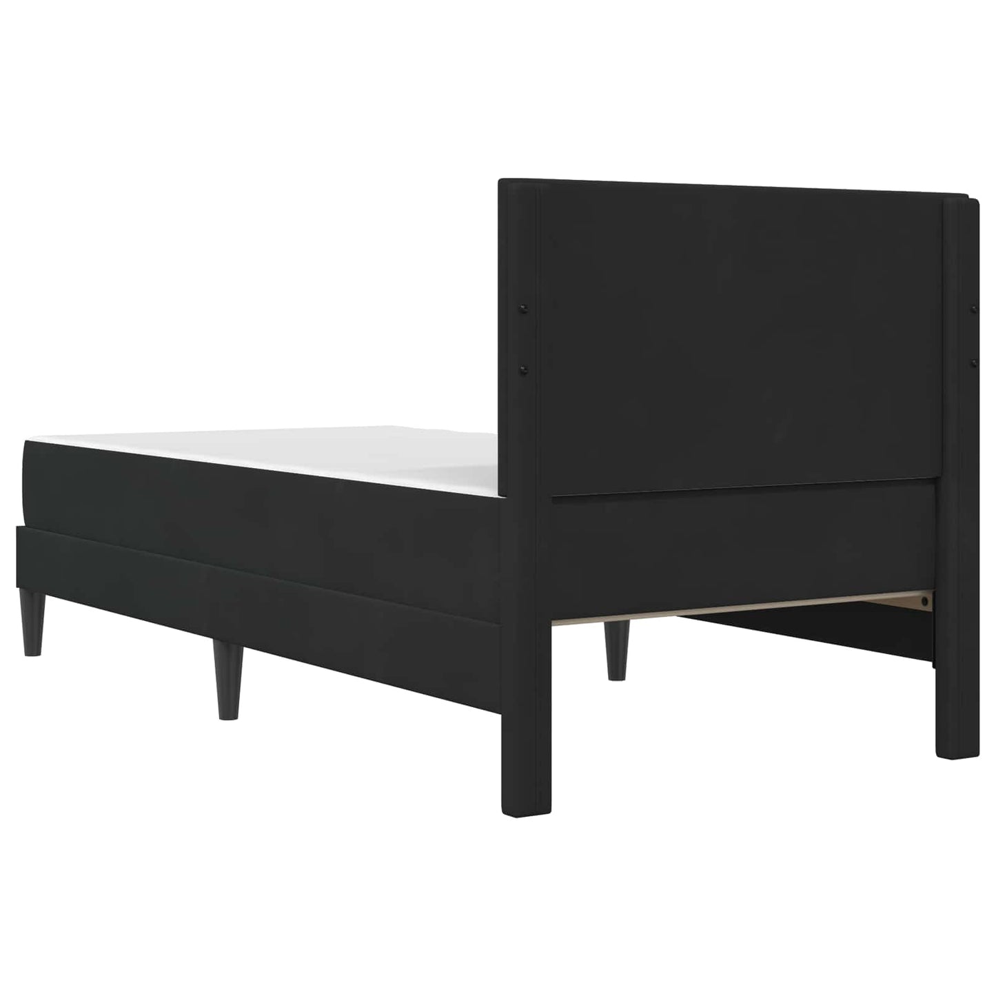 Bettgestell mit Matratze mit Kopfteil Schwarz 90 x 190 cm Samt