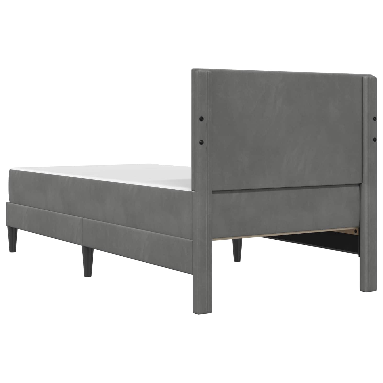 Bettgestell mit Matratze Dunkelgrau 90 x 200 cm Samt