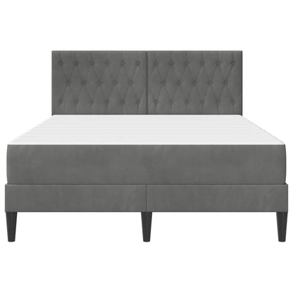 Bettgestell mit Matratze Dunkelgrau 140 x 190 cm Samt