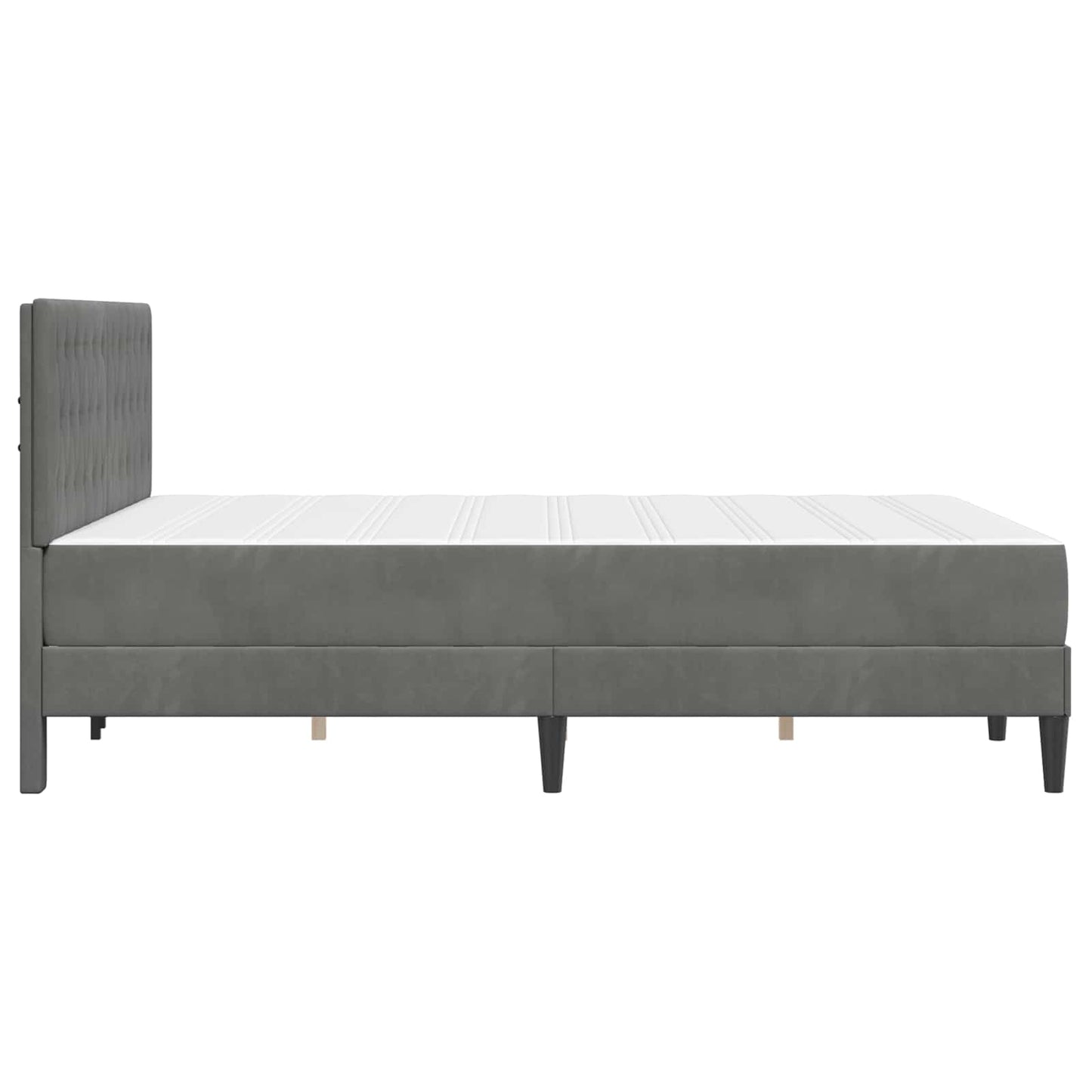 Bettgestell mit Matratze Dunkelgrau 140 x 190 cm Samt