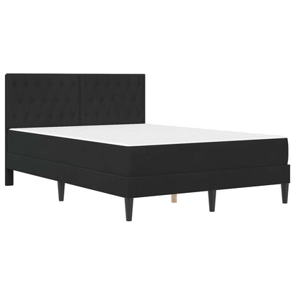 Bettgestell mit Matratze Schwarz 140 x 190 cm Samt