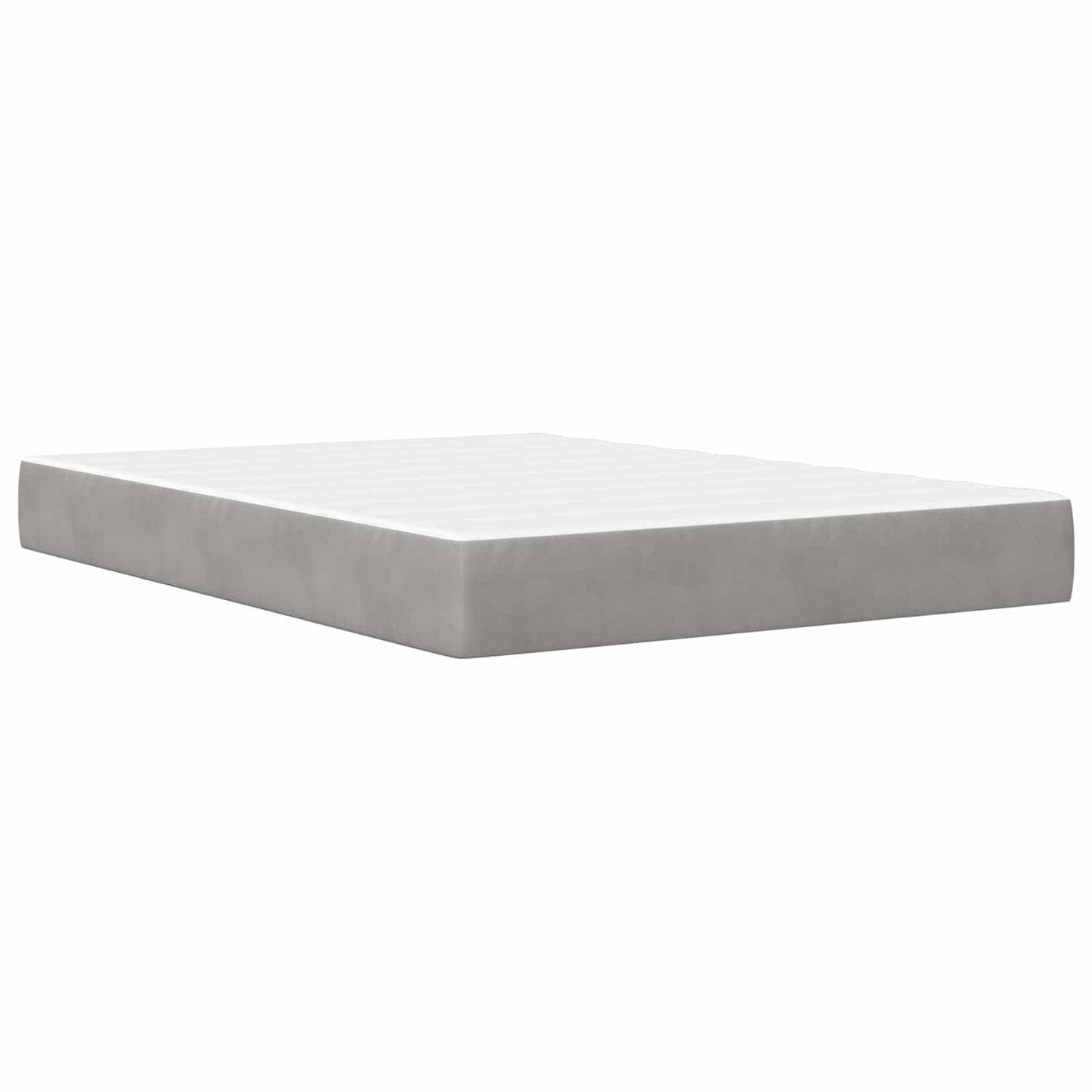 Bettgestell mit Matratze Hellgrau 140 x 200 cm Samt