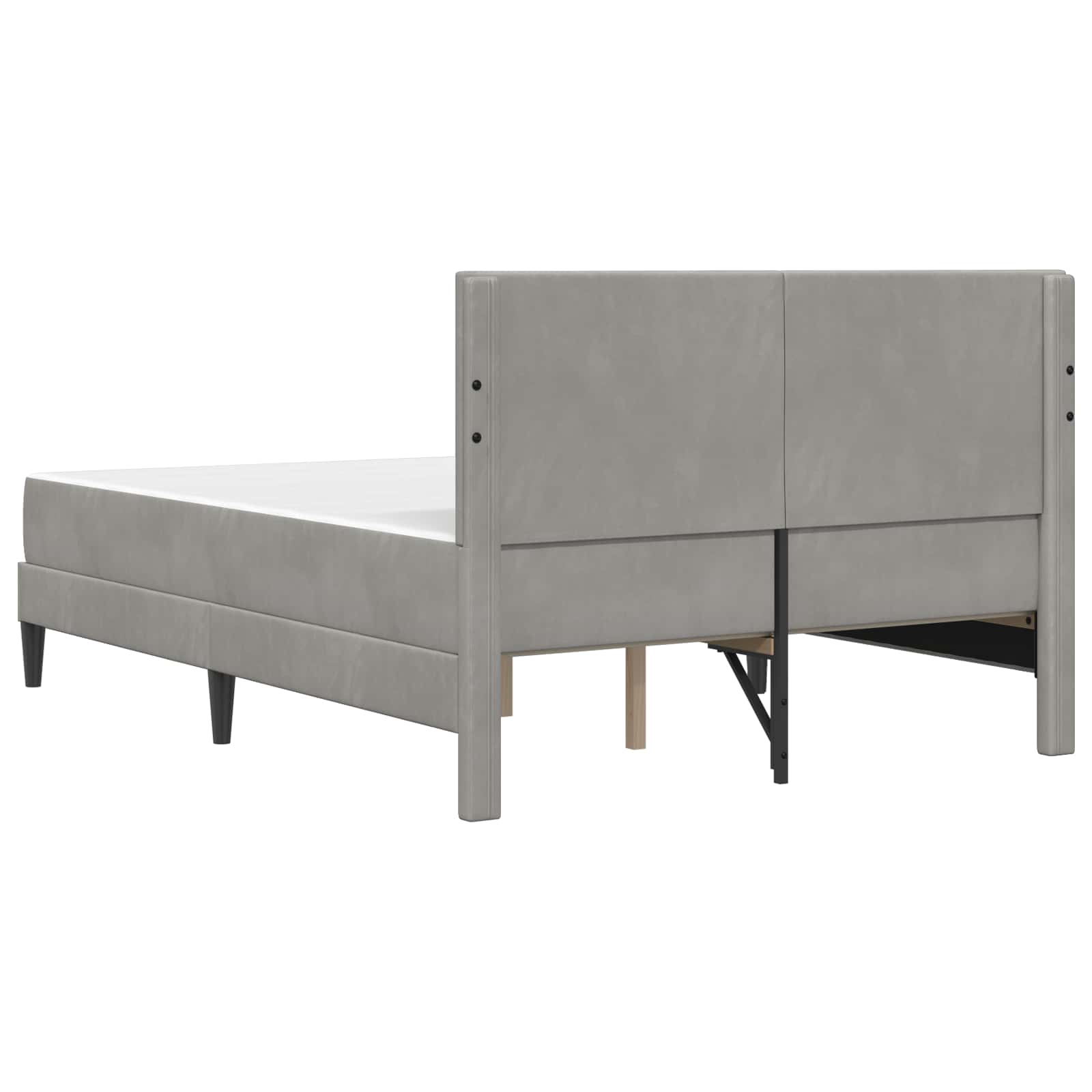 Bettgestell mit Matratze Hellgrau 140 x 200 cm Samt