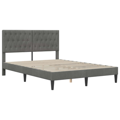 Bettgestell mit Matratze Dunkelgrau 140 x 200 cm Samt