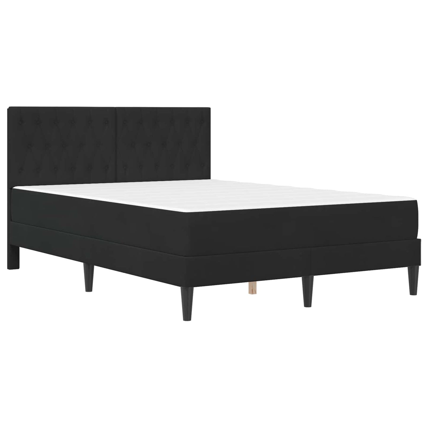 Bettgestell mit Matratze mit Kopfteil Schwarz 140 x 200 cm Samt