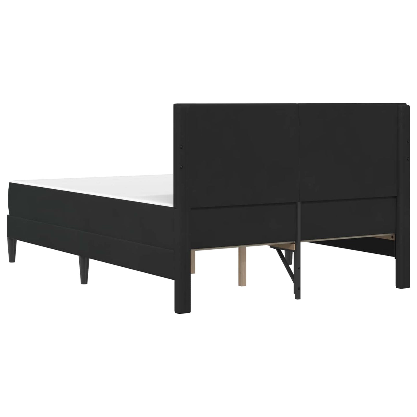 Bettgestell mit Matratze mit Kopfteil Schwarz 140 x 200 cm Samt