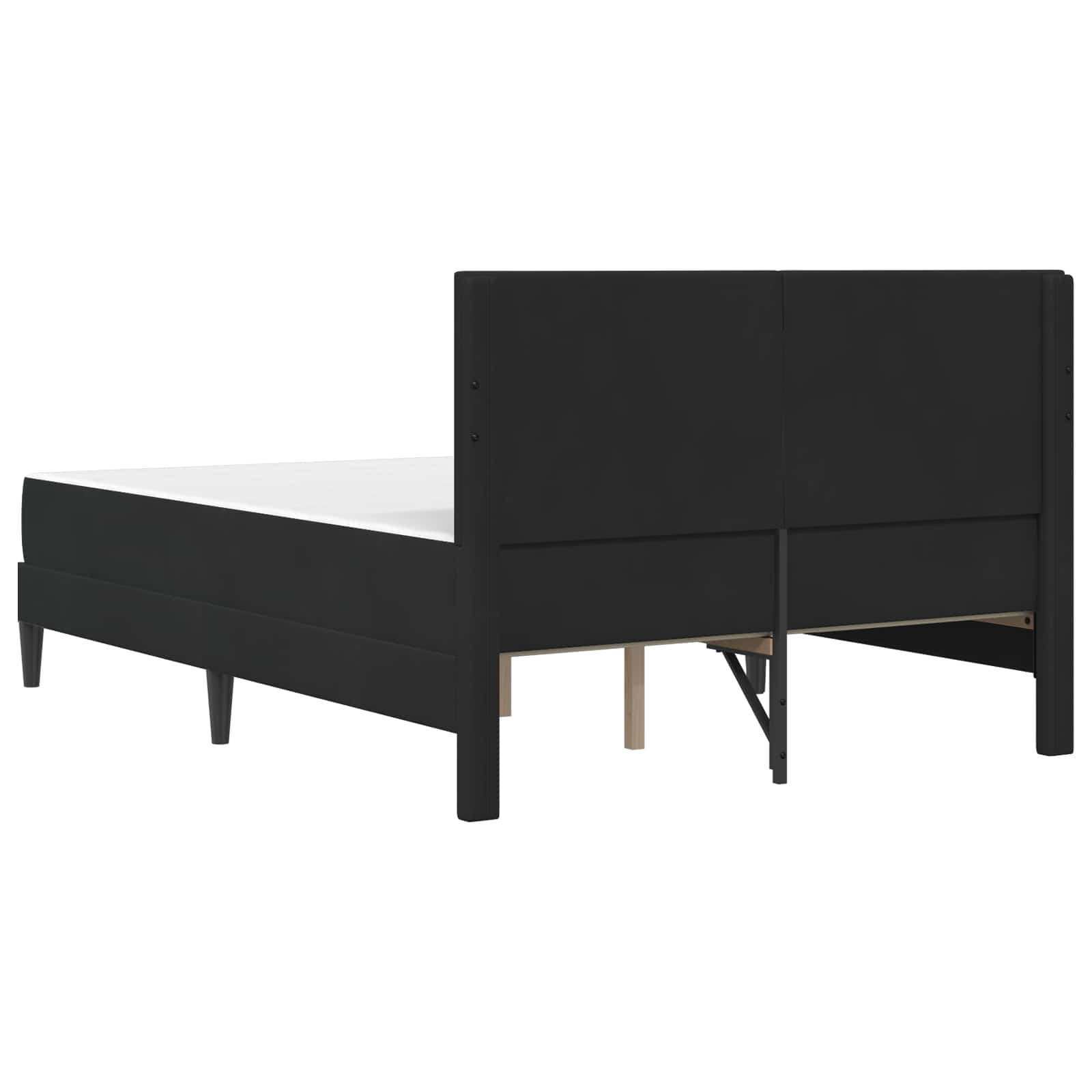 Bettgestell mit Matratze mit Kopfteil Schwarz 140 x 200 cm Samt