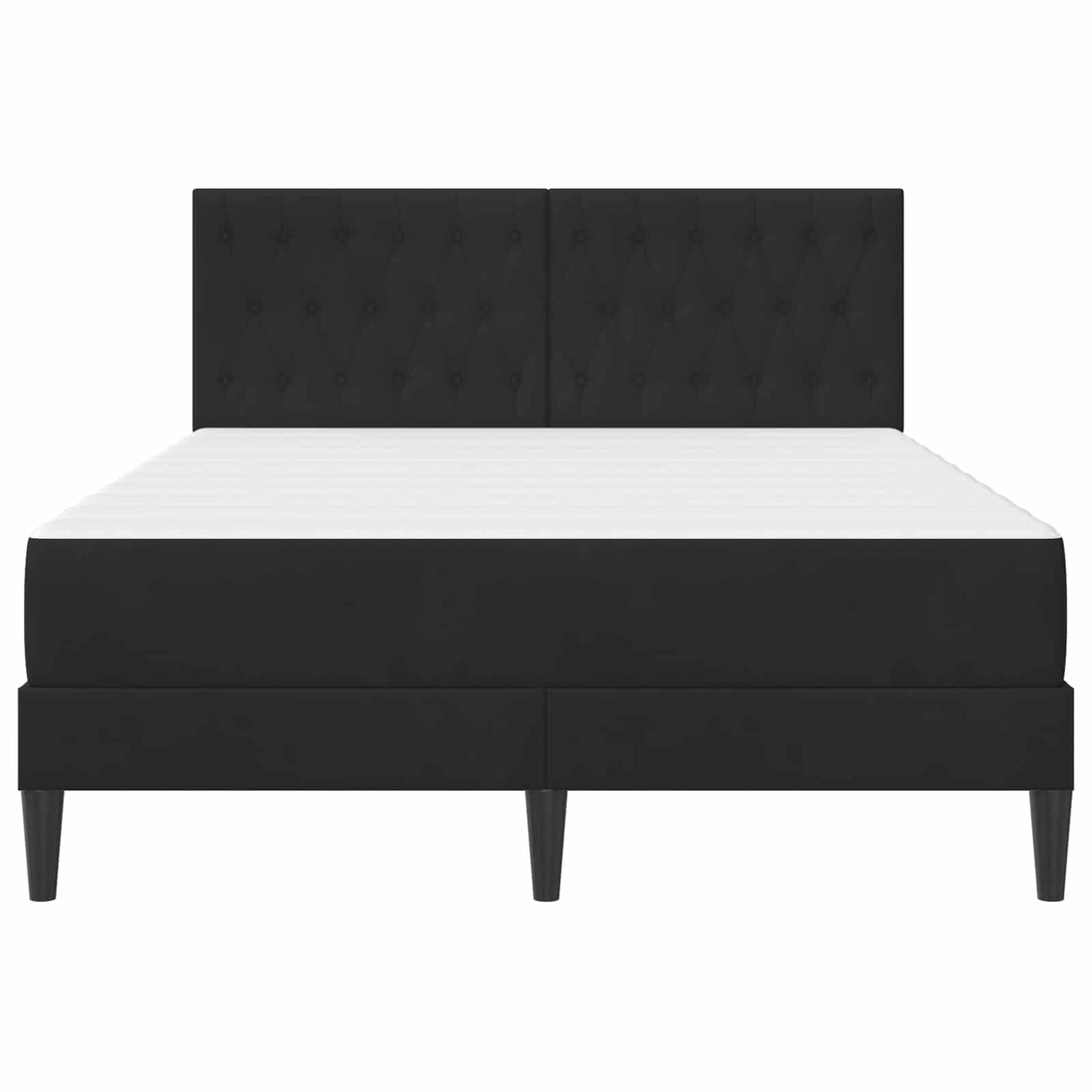 Bettgestell mit Matratze mit Kopfteil Schwarz 140 x 200 cm Samt