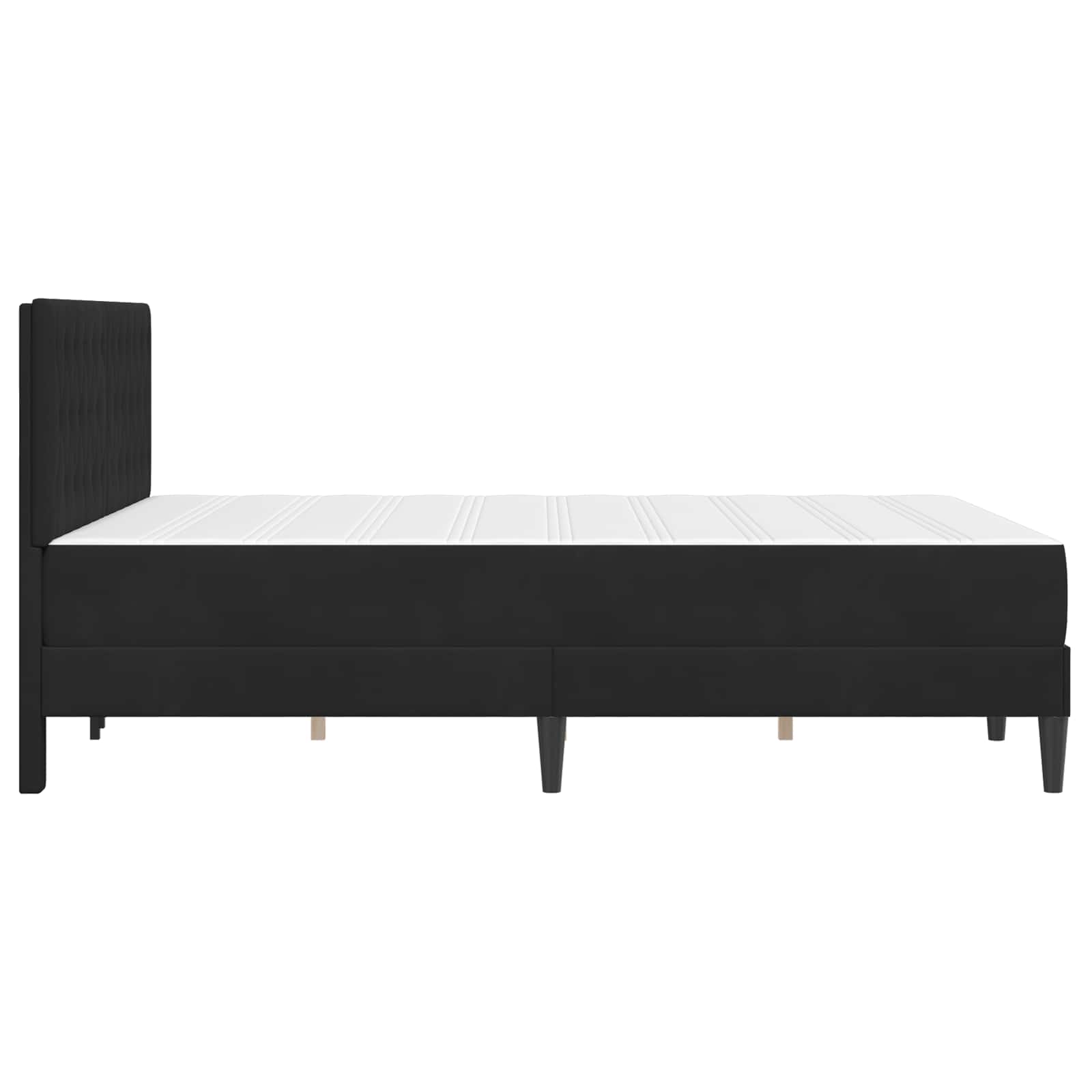 Bettgestell mit Matratze mit Kopfteil Schwarz 140 x 200 cm Samt