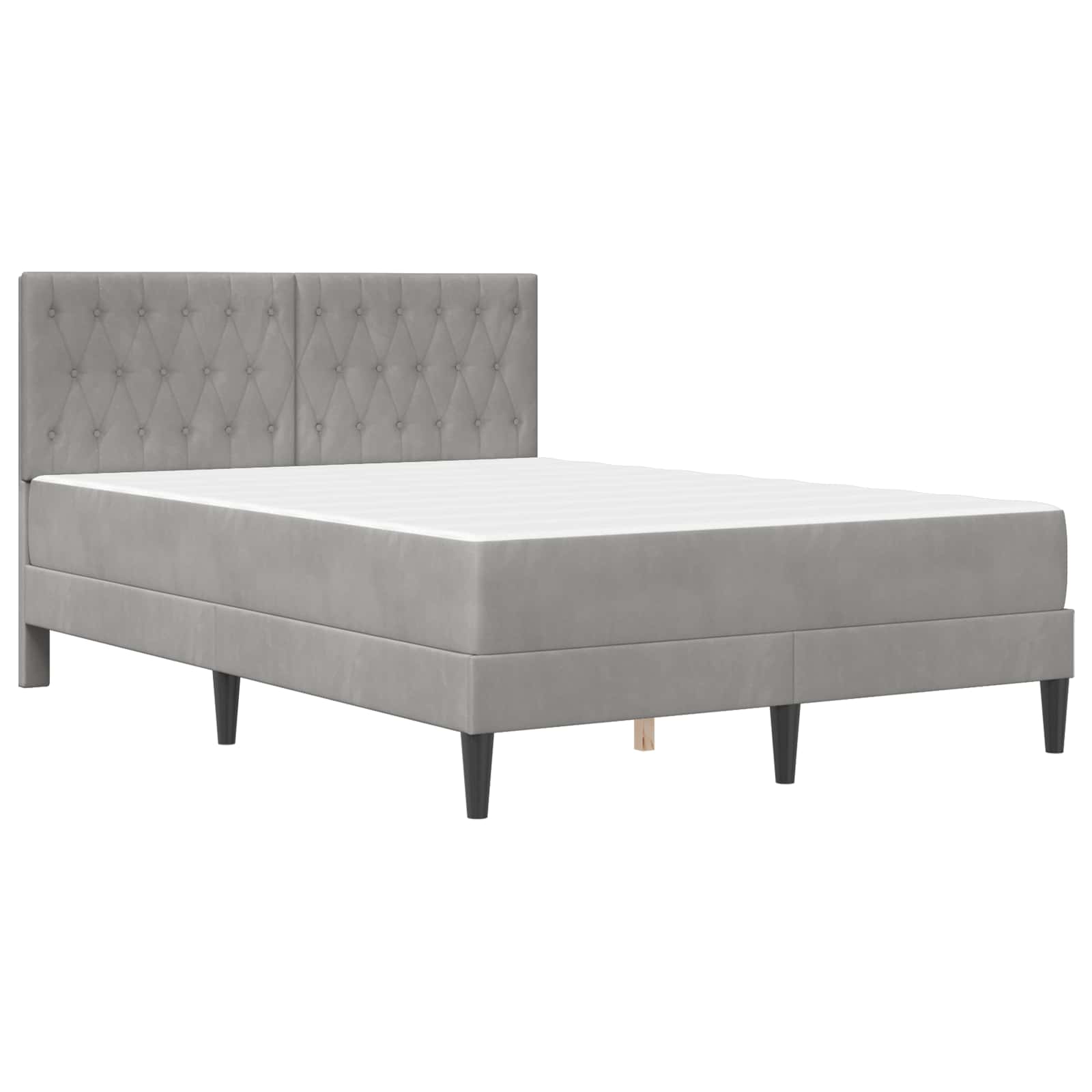 Bettgestell mit Matratze Hellgrau 160 x 200 cm Samt