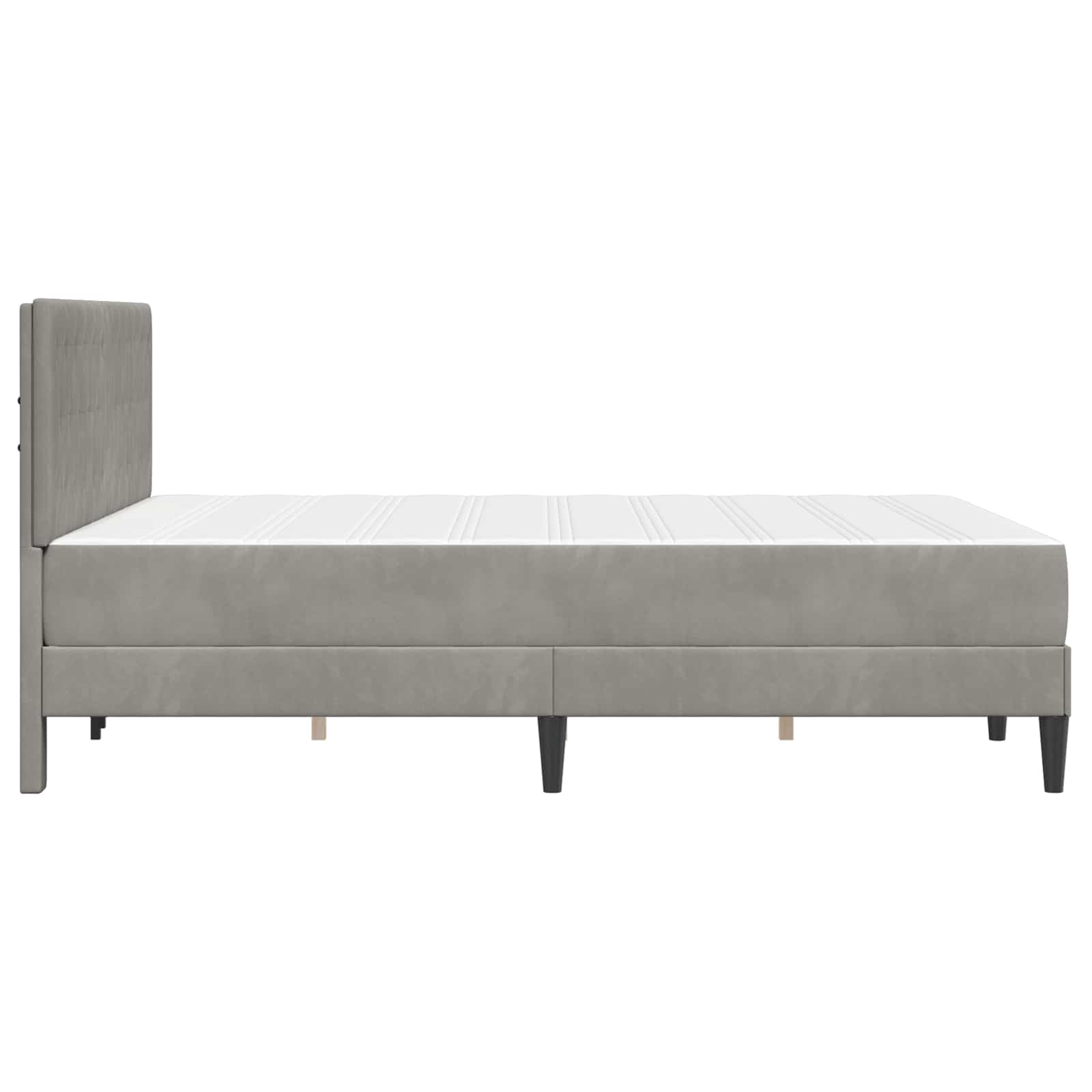 Bettgestell mit Matratze Hellgrau 160 x 200 cm Samt