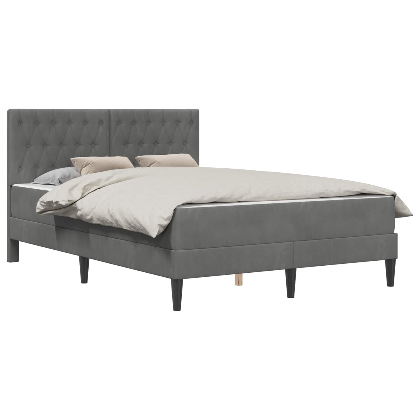 Bettgestell mit Matratze Dunkelgrau 160 x 200 cm Samt