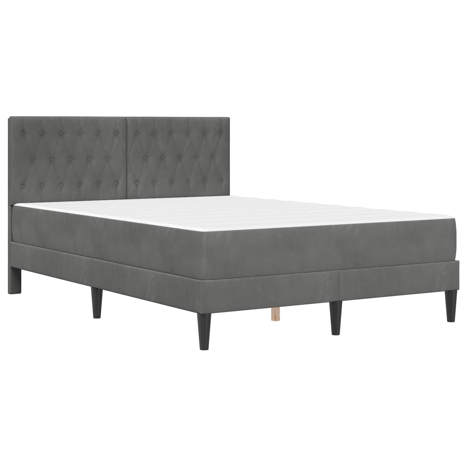Bettgestell mit Matratze Dunkelgrau 160 x 200 cm Samt