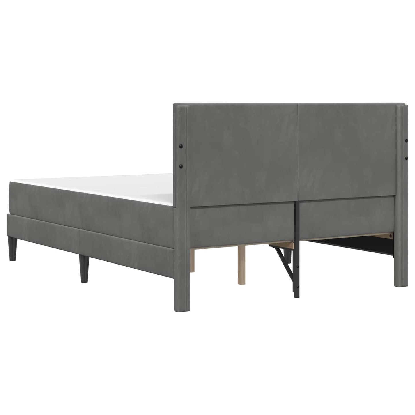 Bettgestell mit Matratze Dunkelgrau 160 x 200 cm Samt