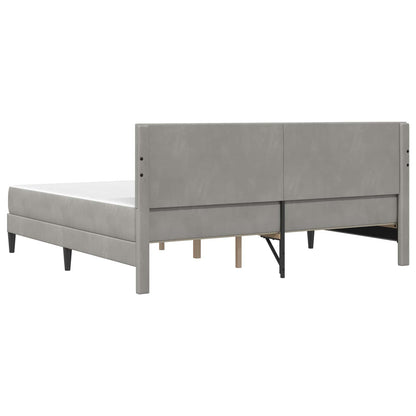 Bettgestell mit Matratze Hellgrau 180 x 200 cm Samt
