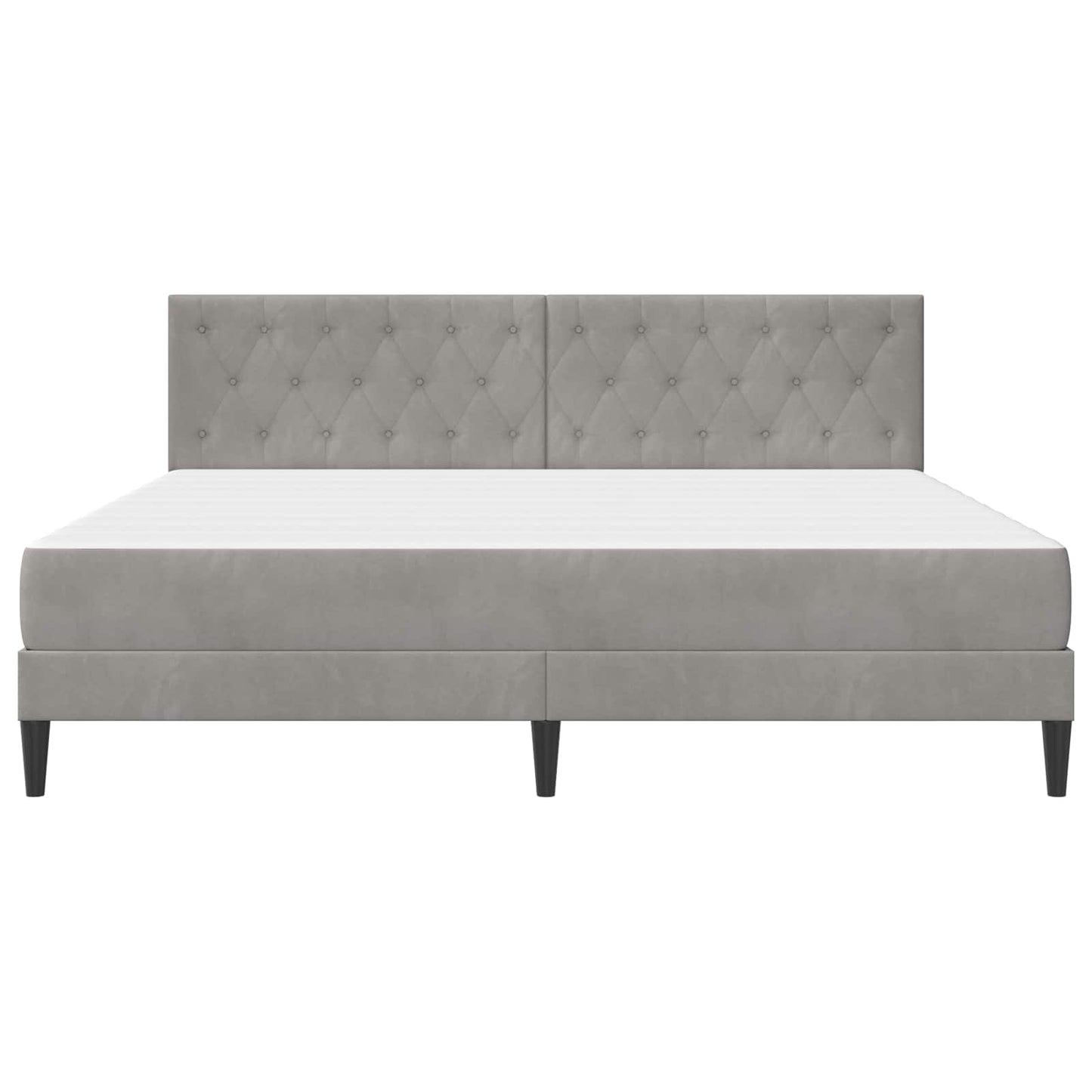 Bettgestell mit Matratze Hellgrau 180 x 200 cm Samt