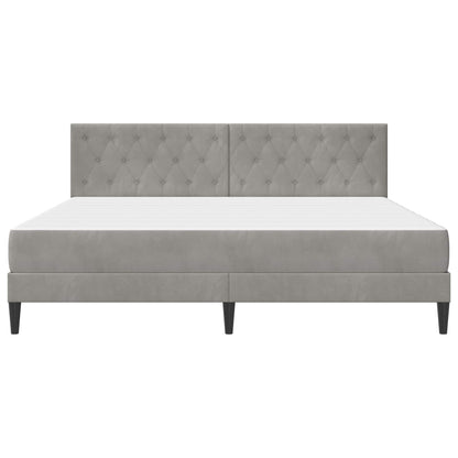 Bettgestell mit Matratze Hellgrau 180 x 200 cm Samt