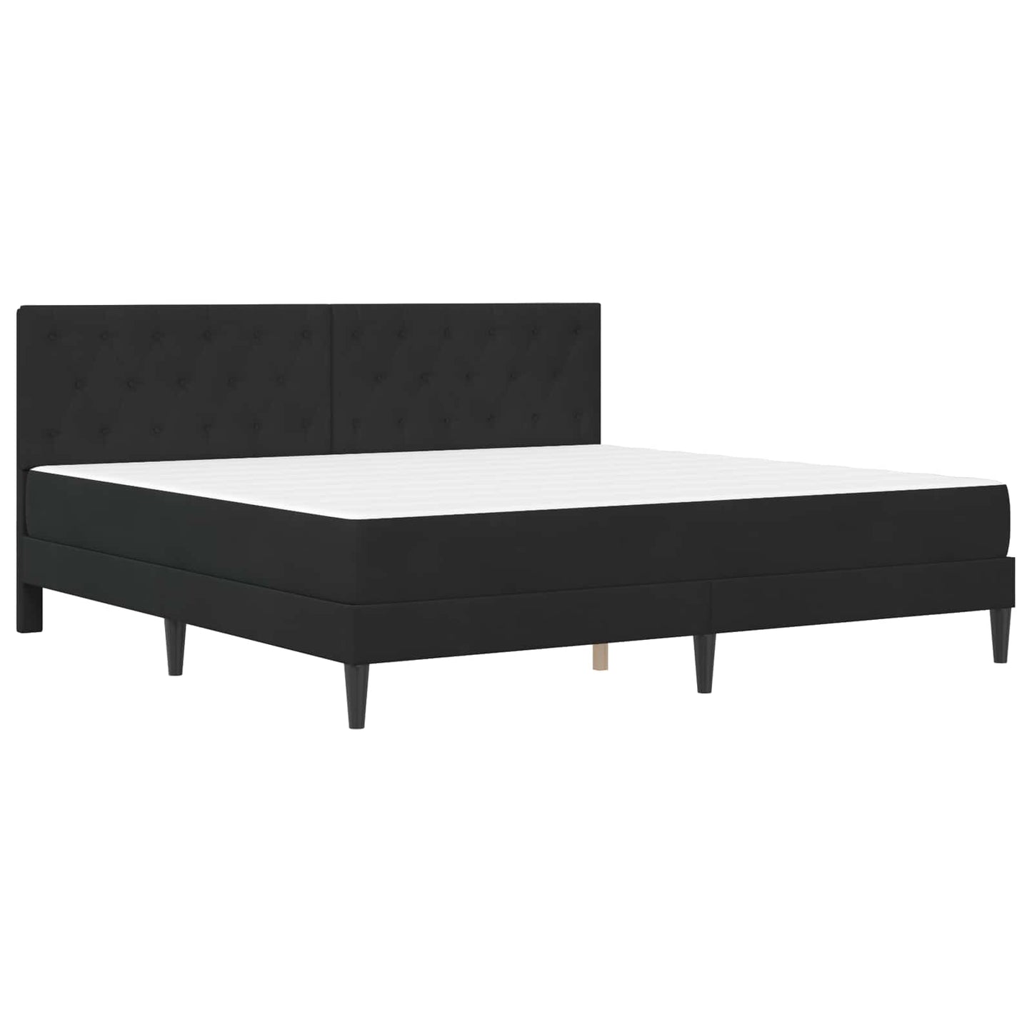 Bettgestell mit Matratze mit Kopfteil Schwarz 180 x 200 cm Samt