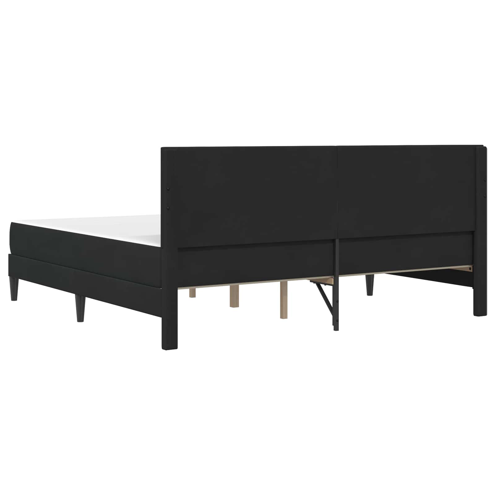Bettgestell mit Matratze mit Kopfteil Schwarz 180 x 200 cm Samt