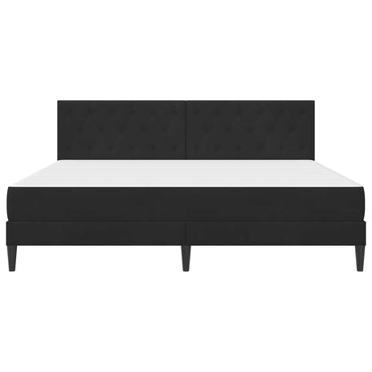 Bettgestell mit Matratze Schwarz 180 x 200 cm Samt