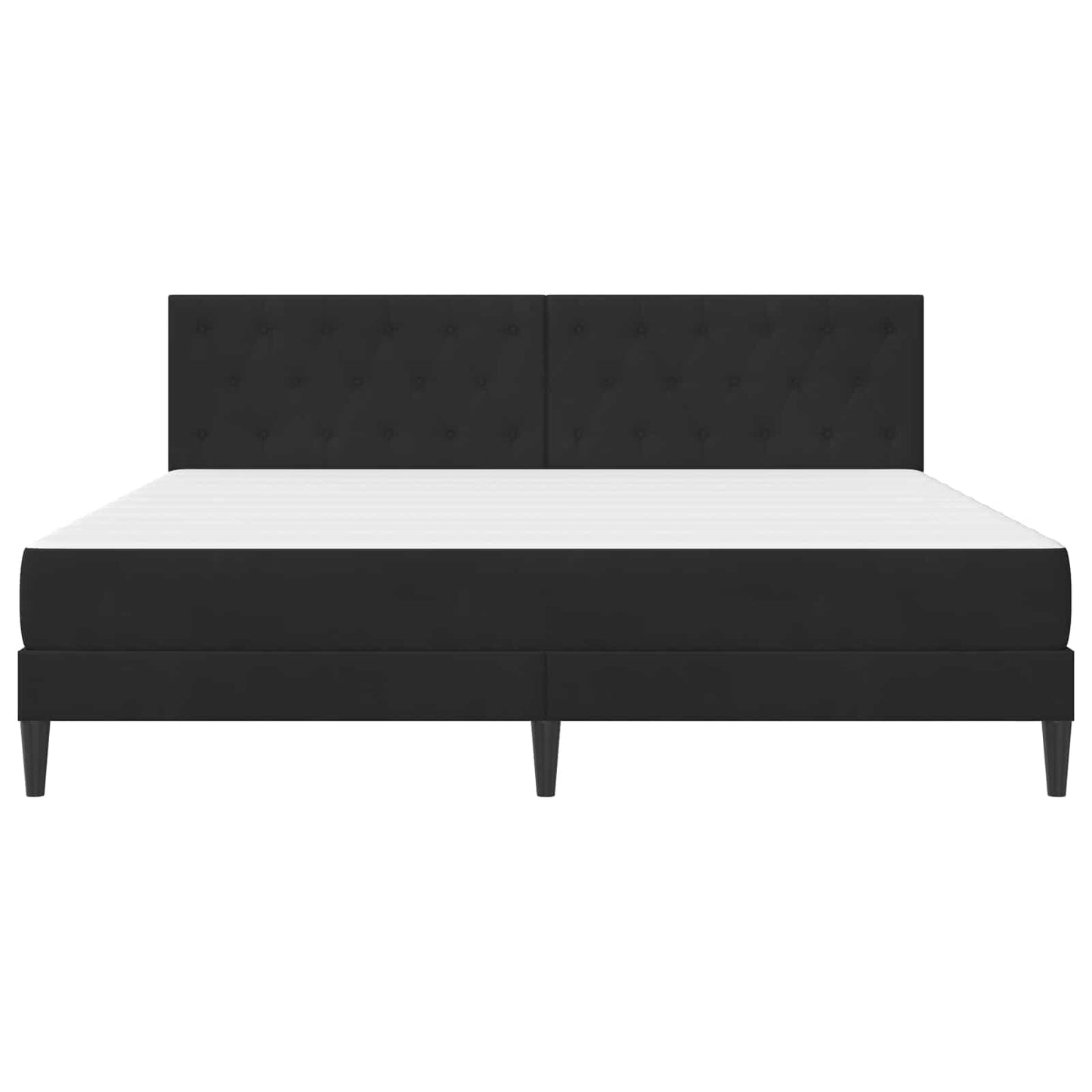 Bettgestell mit Matratze mit Kopfteil Schwarz 180 x 200 cm Samt