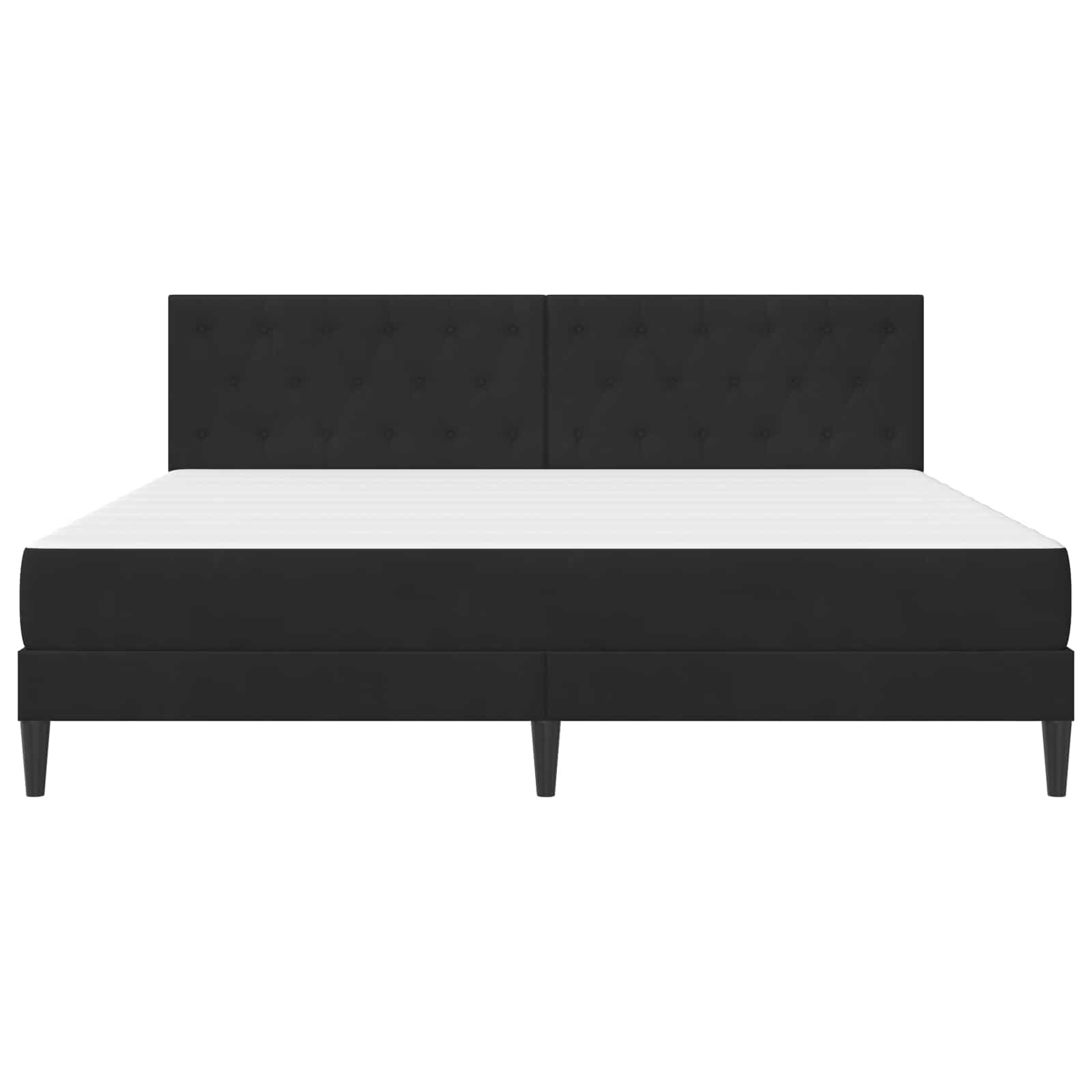 Bettgestell mit Matratze mit Kopfteil Schwarz 180 x 200 cm Samt