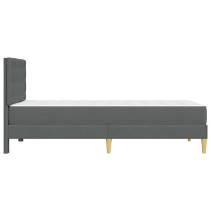 Bettgestell mit Matratze Dunkelgrau 80 x 200 cm Stoff