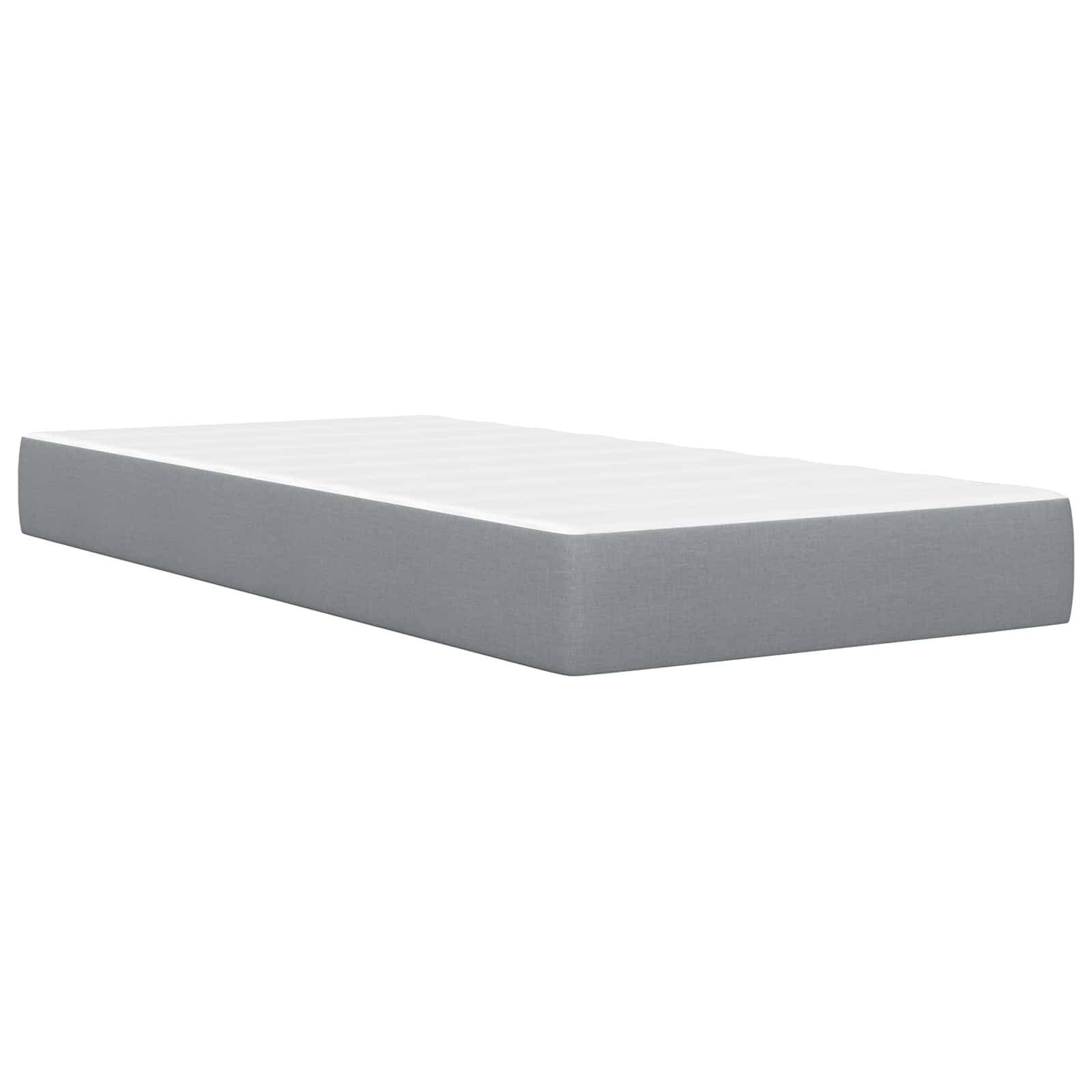 Bettgestell mit Matratze Hellgrau 90 x 190 cm Stoff